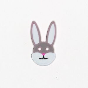 Hare hoppe knapp. Søt liten harehus utformet som en knapp