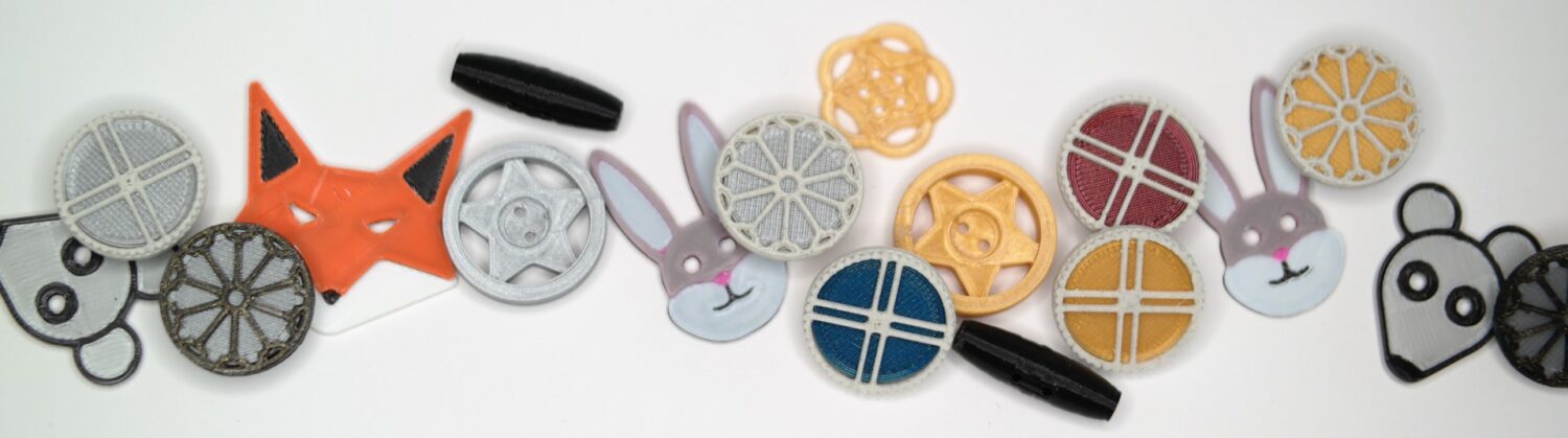 knapper på rad og rekke